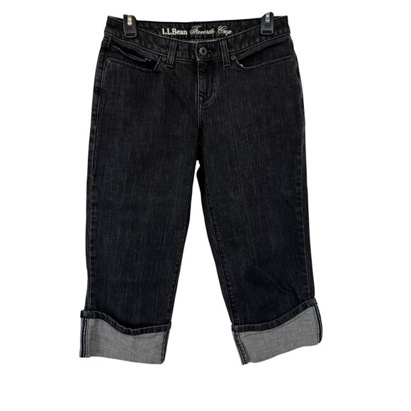LL Bean Pants - LL Bean Favorite Crop Jeans Womens 4P Black Used